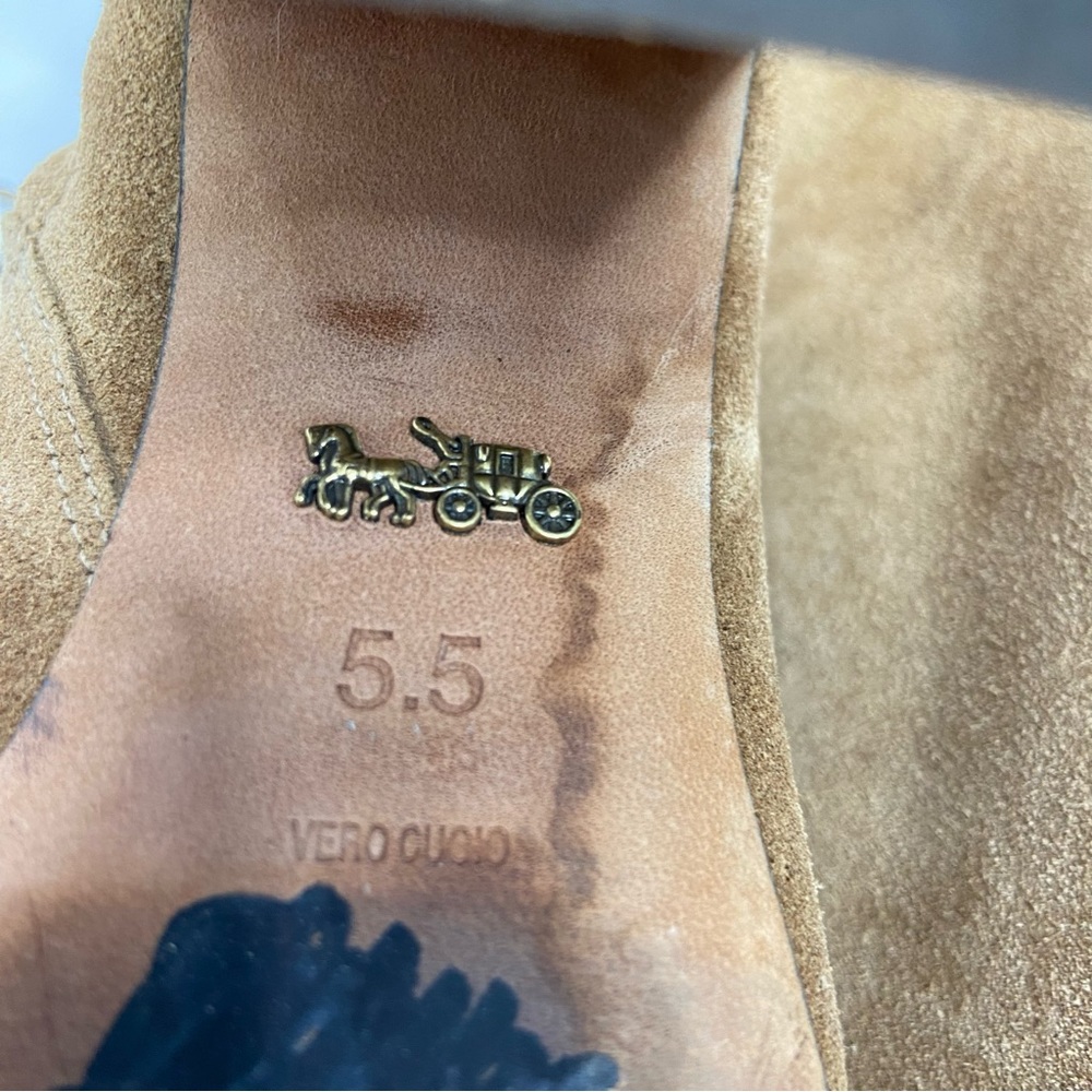 Coach Camel Suede Dean Lace Up Booties - Picture 9 of 10